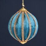 Винтажный елочный шар Regio Terciopelo 10 см бирюзовый