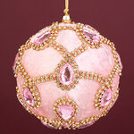 Винтажный елочный шар Regio Pana 10 см розовый