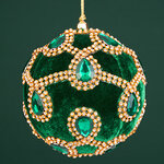 Винтажный елочный шар Regio Pana 10 см изумрудный