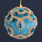 Винтажный елочный шар Regio Pana 10 см бирюзовый