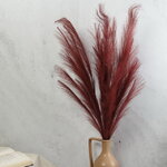 Декоративная ветка с перьями Коко Пальмьери 100 см, бордовая