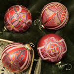 Набор стеклянных шаров Rubino Carnavallo 10 см, 12 шт