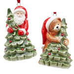 Набор елочных игрушек Санта и Мишка Микаэль 10 см, 2 шт, подвеска