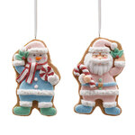 Набор елочных игрушек Санта и Снеговик Джоуи - Новогодняя глазурь 12 см, 2 шт, подвеска