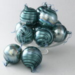 Набор стеклянных шаров Borsellino 9 см голубой, 12 шт