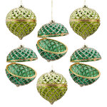 Набор стеклянных шаров Шкатулка Гранде Мириама 10 см, 6 шт, зеленый