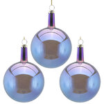 Набор стеклянных шаров Viva Lamberto 8 см, 6 шт, голубой