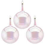 Набор стеклянных шаров Viva Lamberto 10 см, 6 шт, жемчужно-розовый