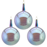 Набор стеклянных шаров Viva Lamberto 10 см, 6 шт, голубой