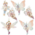 Набор стеклянных елочных игрушек Бал Фей - Мулен де ла Галетт 11 см, 6 шт, подвеска