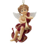 Елочная игрушка Ангел с трубой - Red Guimatius 9 см, подвеска