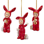 Набор елочных игрушек Little Bunnies 11 см, 3 шт, подвеска