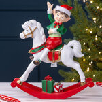 Декоративная фигурка Лошадка-качалка с Эльфом Ронни 23 см