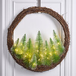 Венок с лампочками Sherwood Forest 50 см, 30 теплых белых LED ламп, таймер, на батарейках, IP20