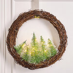 Венок с лампочками Sherwood Forest 24 см, 15 теплых белых LED ламп, на батарейках, IP20