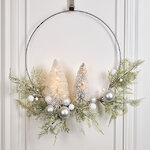 Венок с лампочками Fairy Wood 40 см, 30 теплых белых LED ламп, таймер, на батарейках, IP20