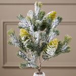 Хвойная ветка заснеженная с шишками Lucido 41 см