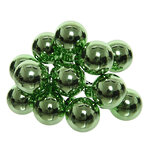 Гроздь стеклянных шаров на проволоке 2.5 см луговой зеленый глянцевый, 12 шт