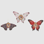 Набор елочных игрушек Бабочки Марселин - Пестрый Карнавал 9 см, 3 шт, подвеска