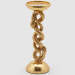 Металлический подсвечник для 1 свечи Graceful Snake 25 см золотой
