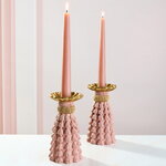 Декоративный подсвечник Tassel Roggero 15 см пудровый