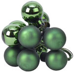 Гроздь стеклянных шаров на проволоке 2 см зеленый бархат mix 10 шт