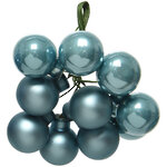 Гроздь стеклянных шаров на проволоке 2 см голубой туман mix, 10 шт