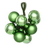 Гроздь стеклянных шаров на проволоке 2 см луговой зеленый mix, 10 шт