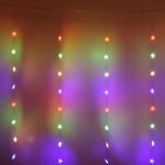 Светодиодная гирлянда на окно Звездочки 3*2 м, 160 разноцветных LED ламп, прозрачный ПВХ, контроллер, IP20
