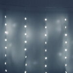 Светодиодная гирлянда на окно Звездочки 3*2 м, 160 холодных белых LED ламп, прозрачный ПВХ, контроллер, IP20