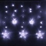 Светодиодная гирлянда бахрома Звезды 2.5*0.9 м, 138 холодных белых LED ламп, прозрачный ПВХ, контроллер, IP20