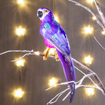 Декоративная фигура Королевский попугай Доменико 34 см фиолетово-розовый