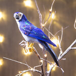Декоративная фигура Королевский попугай Доменико 34 см сине-голубой
