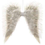 Украшение Крылышки Ангельские 66*63 см, белый, перья, стразы