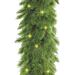 Хвойная гирлянда с лампочками Лесная Красавица 270*33 см, 96 теплых белых LED ламп, ЛЕСКА