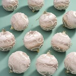 Набор елочных шаров Барокко 8 см, 12 шт, перламутровый