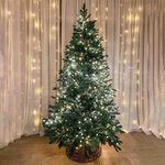 Искусственная елка с лампочками Швейцарская 215 см, 300 теплых белых ламп, ЛИТАЯ 100%