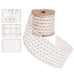 Декоративная лента Новогодний Узор - Motif Mignon 270*6 см шампань