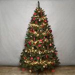 Искусственная елка с гирляндой и игрушками Лапландия: Royal Christmas 210 см, 700 теплых белых LED, контроллер, ПВХ