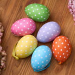 Пасхальные украшения Яйца - Забавный Горошек 7 см, 6 шт, подвеска