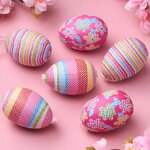 Пасхальные украшения Яйца - Pinky Easter 7 см, 6 шт, подвеска