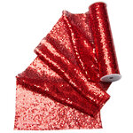 Ткань для декора Вивиан с пайетками 25*250 см красная