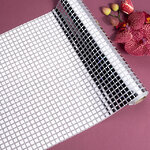 Ткань для декора Bonnie с квадратными пайетками 28*200 см серебряная 