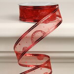 Декоративная лента Элеганца - Мыльные Пузыри 270*2.5 см красная