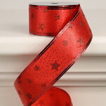 Декоративная лента Элеганца - Звездочки 270*4 см красная