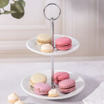 Этажерка для фруктов Сальви двухъярусная 21 см, фарфор