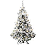 Искусственная елка с лампочками Снежная Фантазия 125 см, теплые белые LED лампы, ПВХ