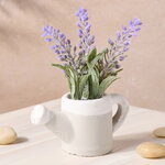 Искусственный цветок Лаванда Лоддон Блю в горшке-лейке 13 см