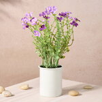 Искусственный цветок в кашпо Вербена 22 см, сиреневый