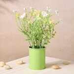 Искусственный цветок в кашпо Вербена 22 см, белый